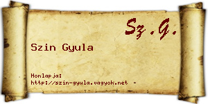 Szin Gyula névjegykártya