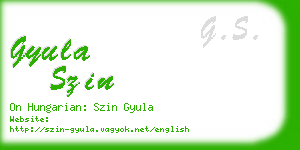 gyula szin business card